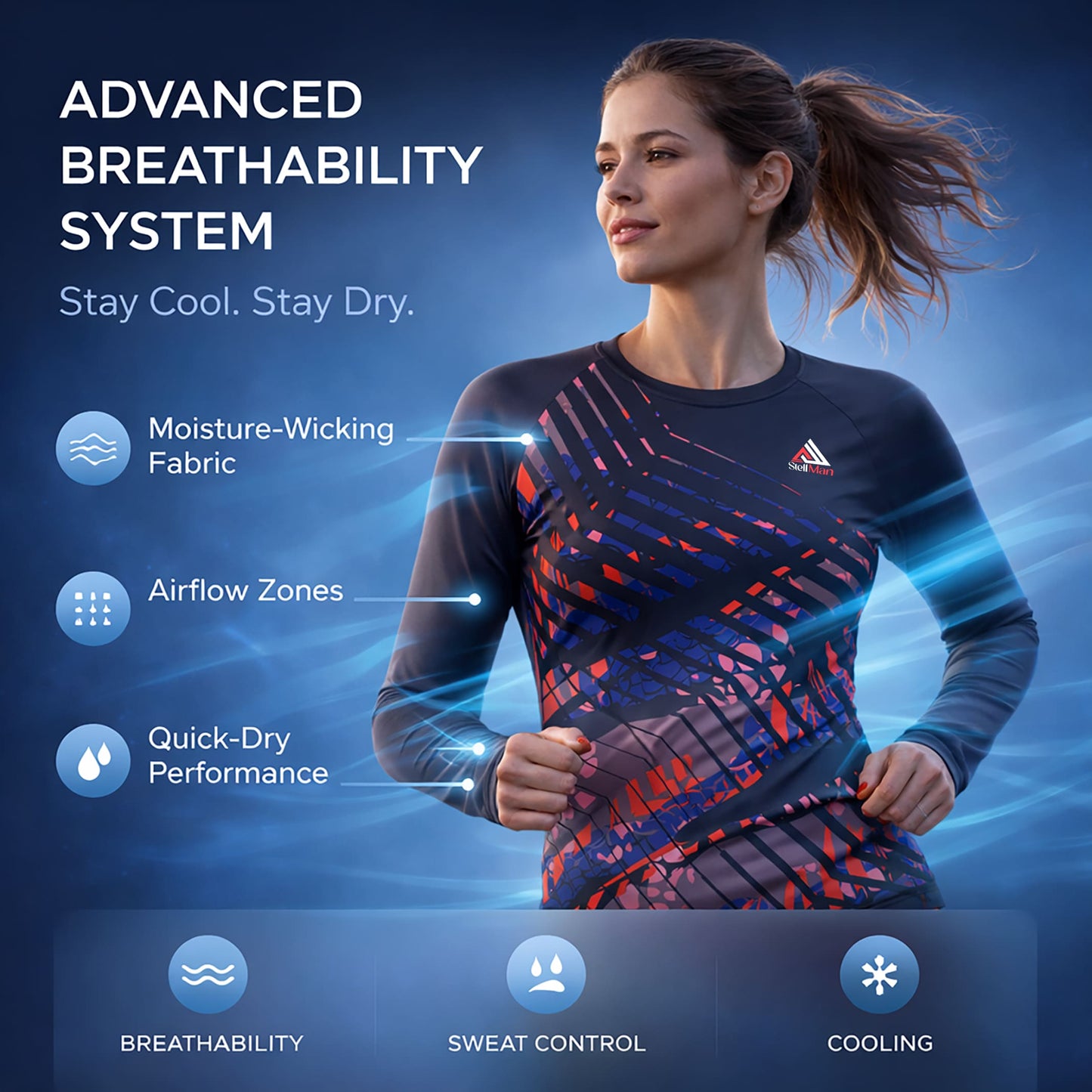 StellMan Vibe Women's Sublimated Rash Guard – Performance