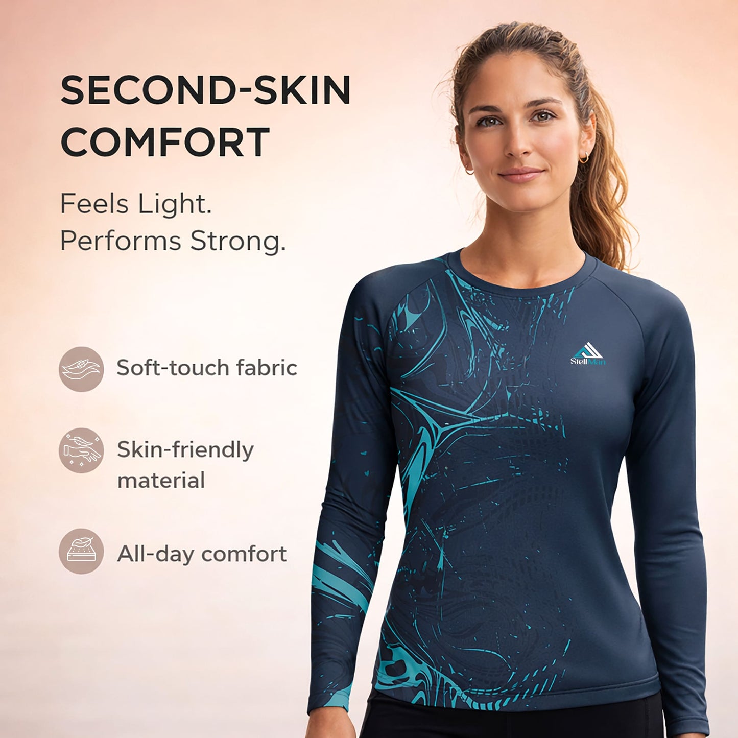 StellMan Flow Women's Sublimated Rash Guard – BJJ/MMA
