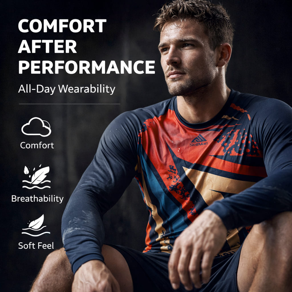 StellMan Apex Sublimated Rash Guard – BJJ/MMA Training Shirt