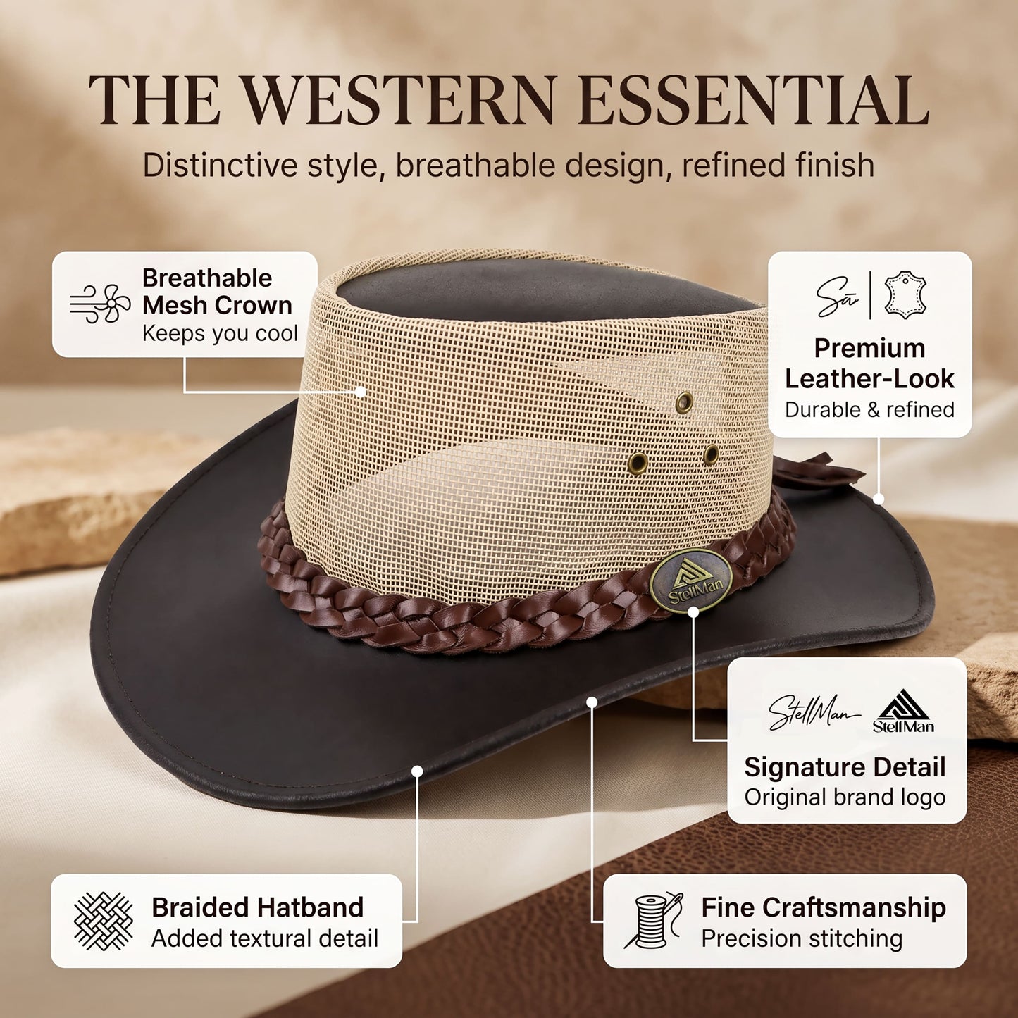 StellMan DesertWind Leather Hat