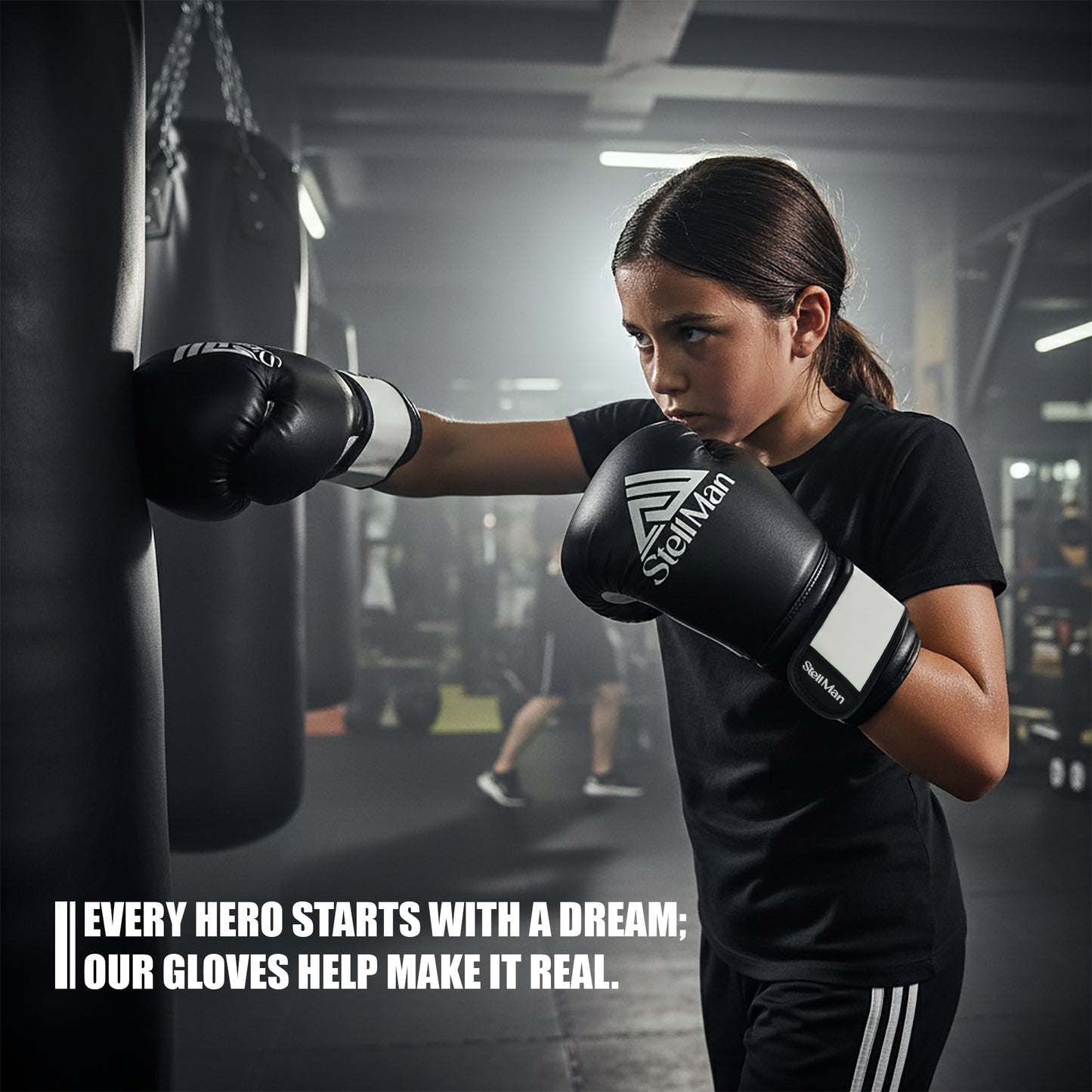 StellMan Junior Pro Boxing Gloves – Black Edition