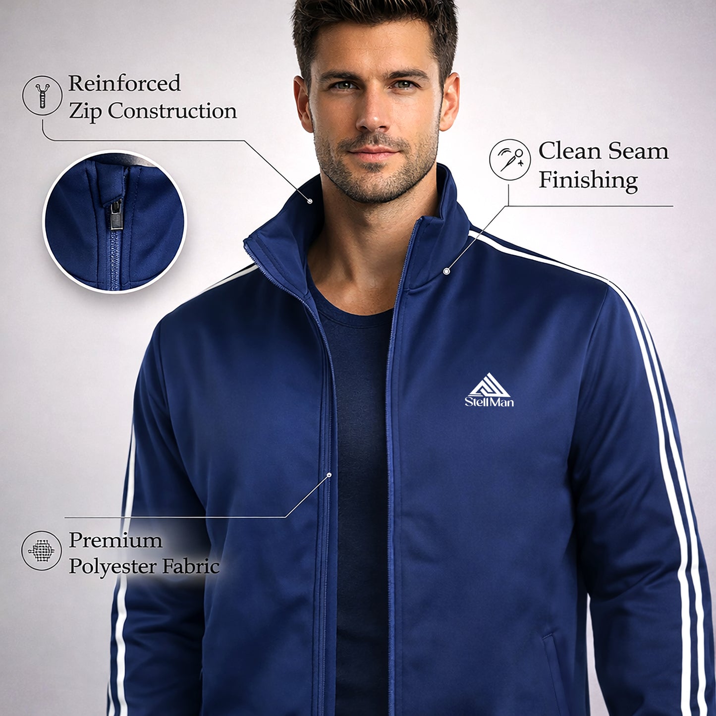 StellMan ApexFlow Men’s Track Suit – Athletic Performance Edition - Blue