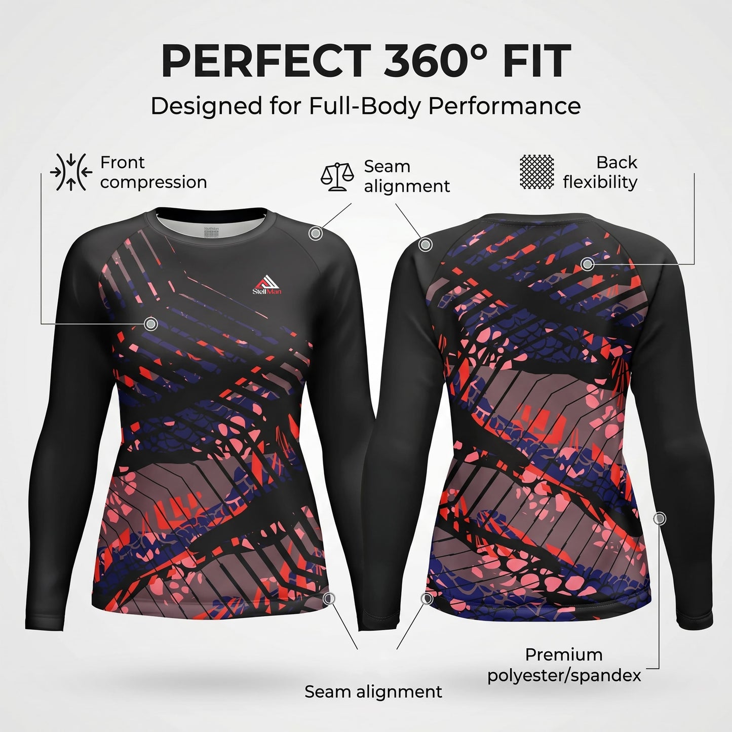 StellMan Vibe Women's Sublimated Rash Guard – Performance