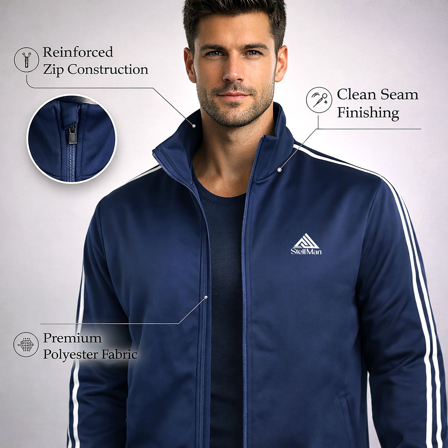 StellMan ApexFlow Men’s Track Suit – Athletic Performance Edition - Blue