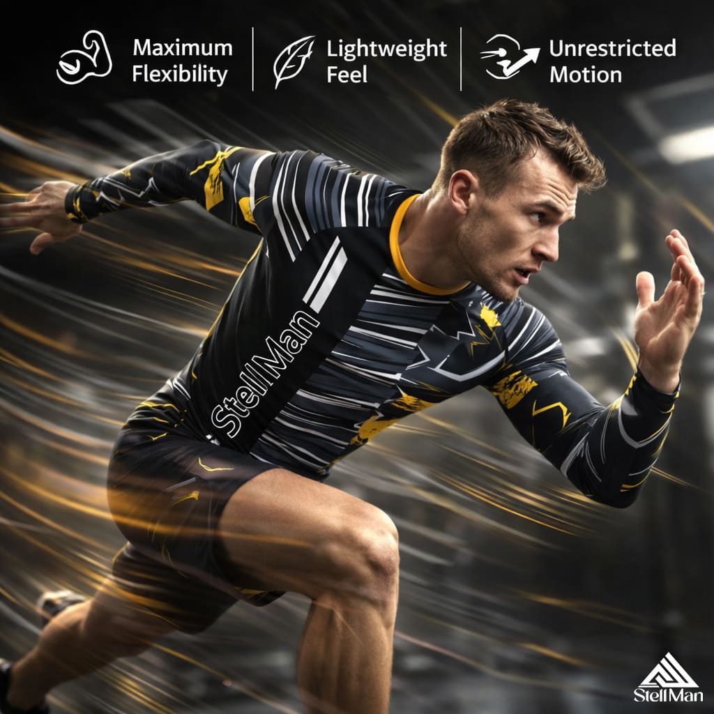 StellMan Volt Sublimated Rash Guard – Compression Shirt for BJJ/MMA
