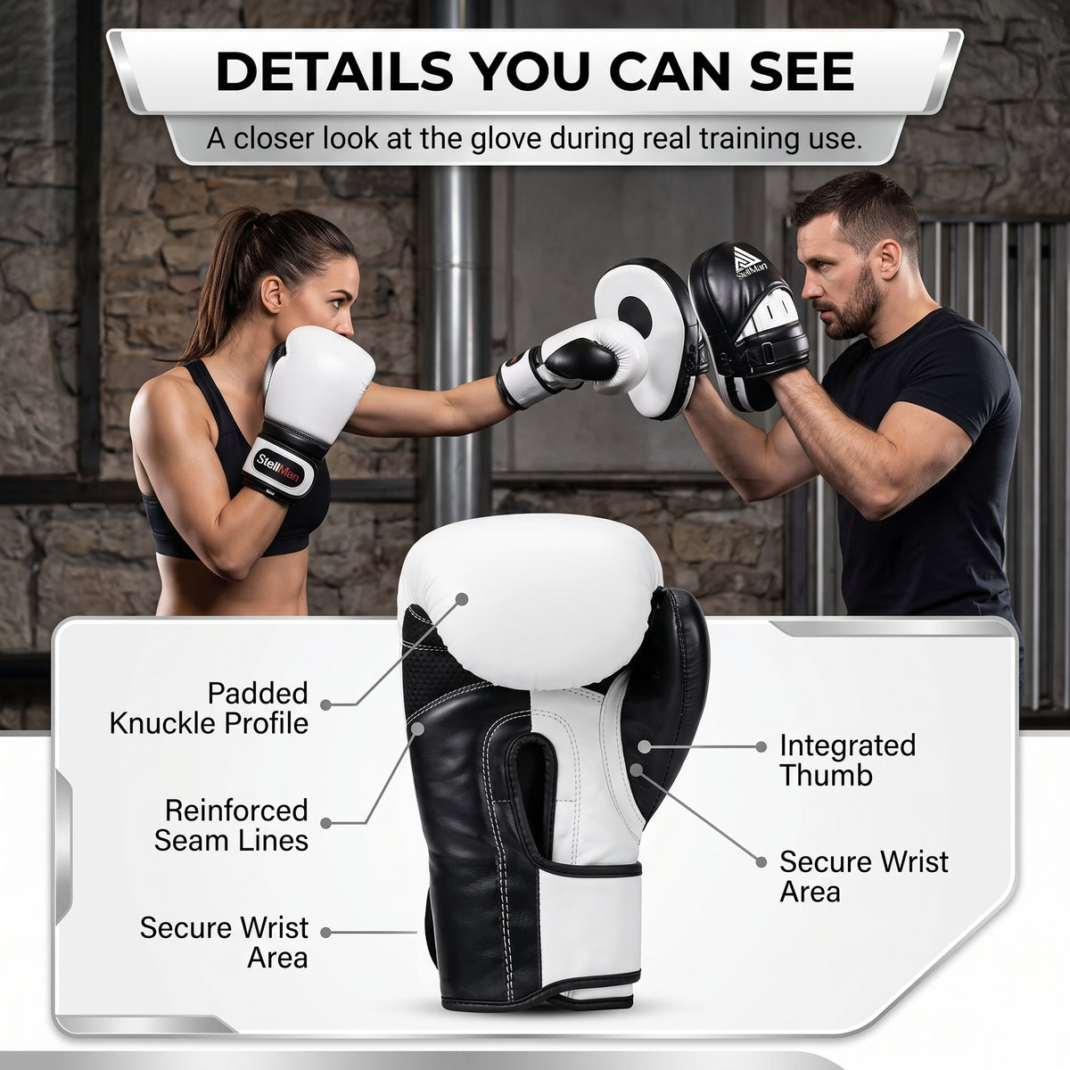 StellMan Boxing Gloves & Focus Pads Set for Training
