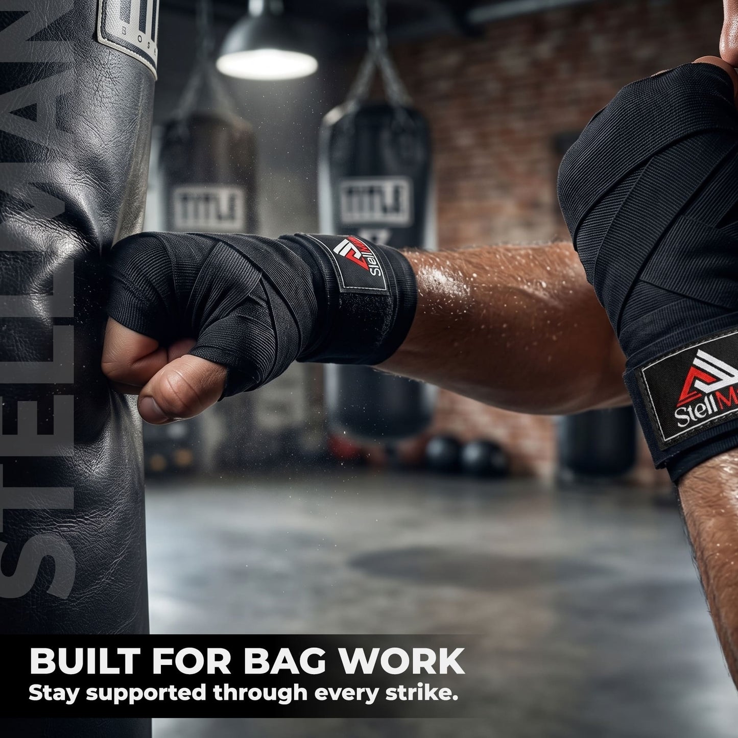 Stellman Warrior Boxing Hand Wraps - Black