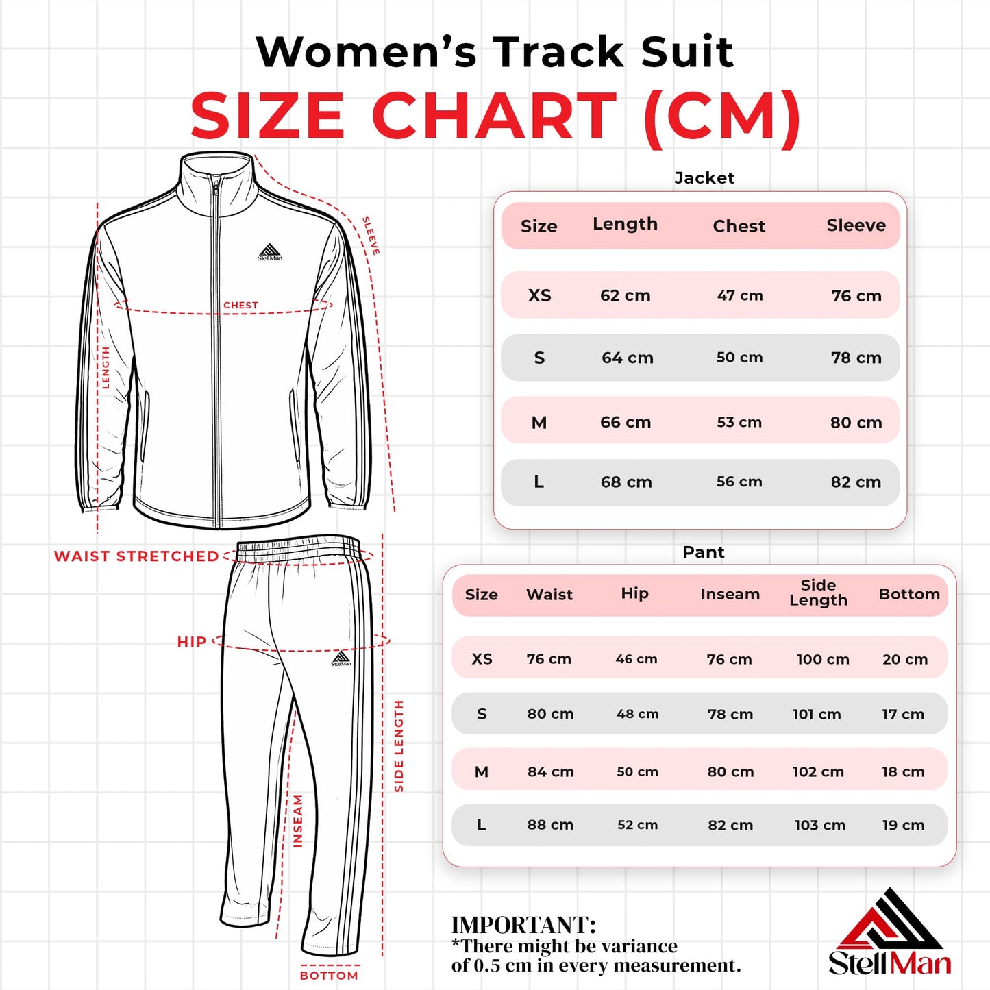 StellMan NovaStride Women’s Athletic Track Suit - Blue