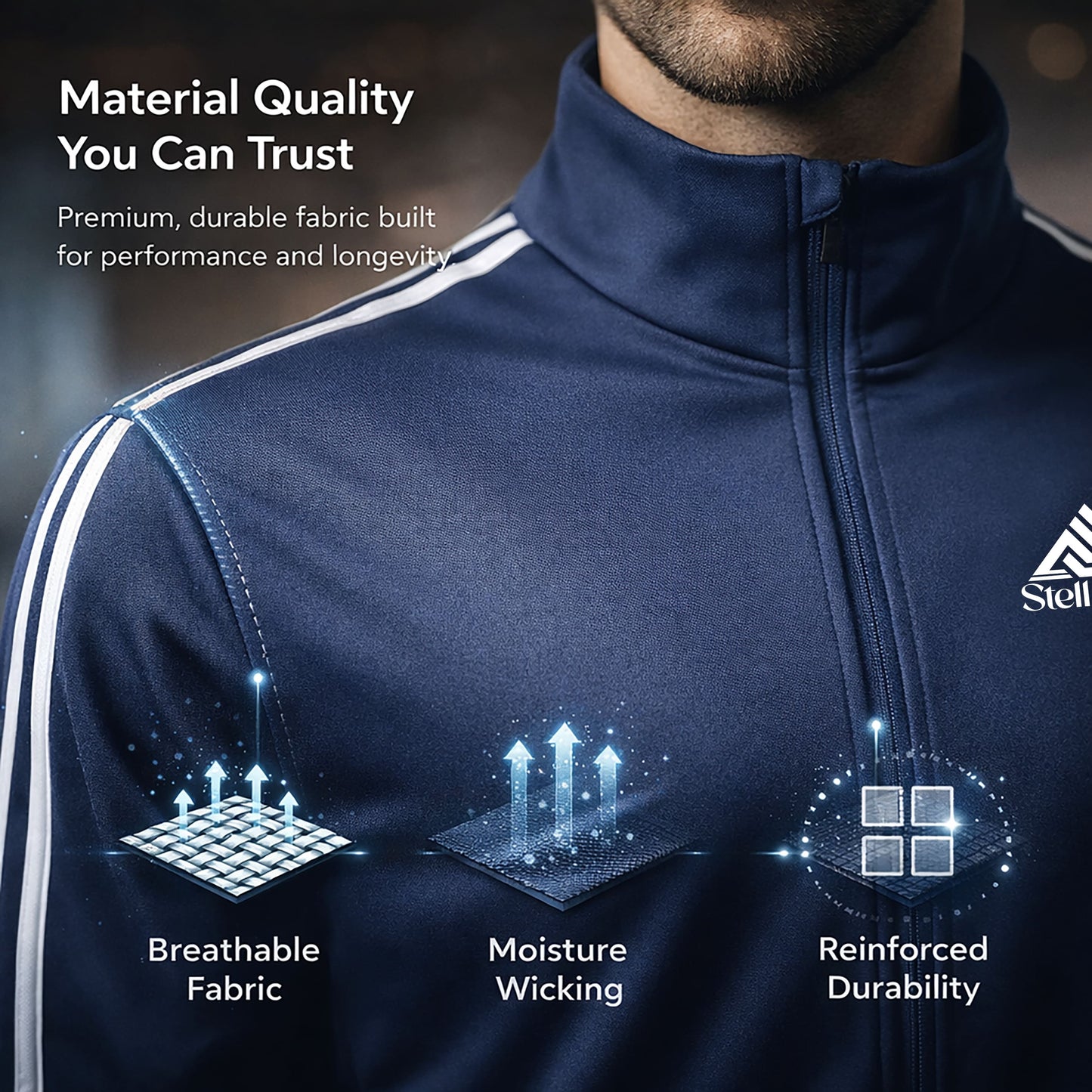 StellMan ApexFlow Men’s Track Suit – Athletic Performance Edition - Blue