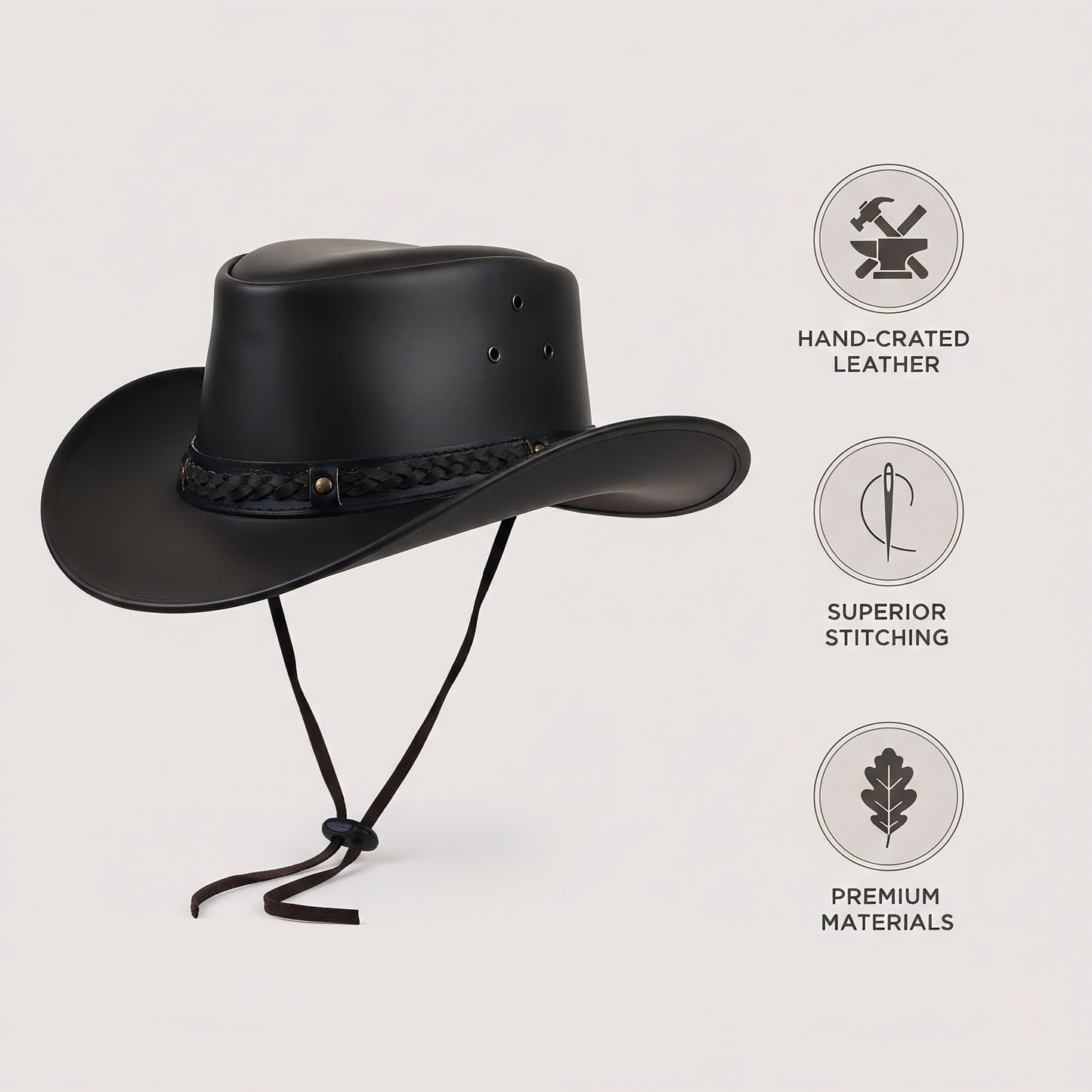 StellMan ShadowCrown Leather Hat