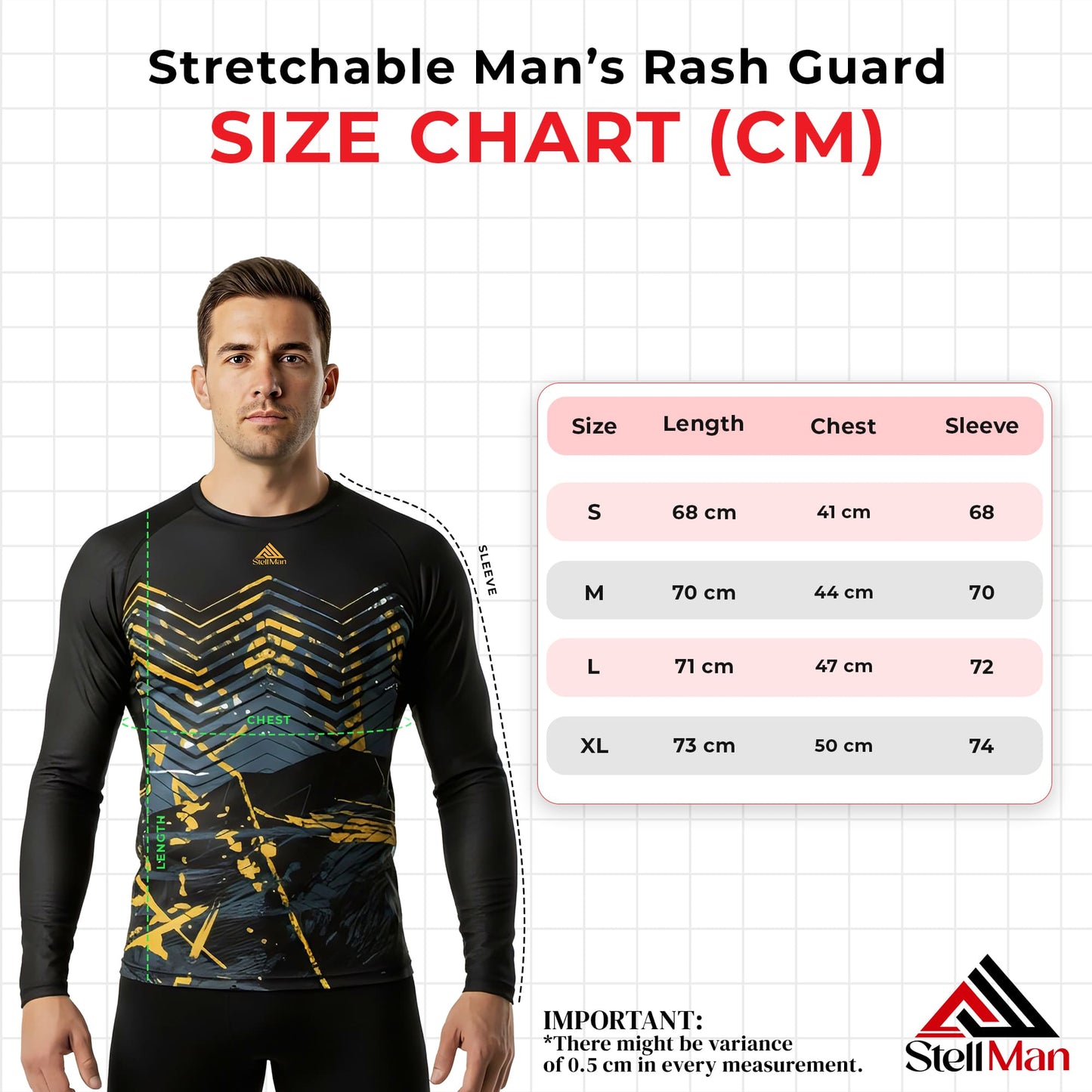 StellMan Vector Rash Guard – Geometric MMA Training Top