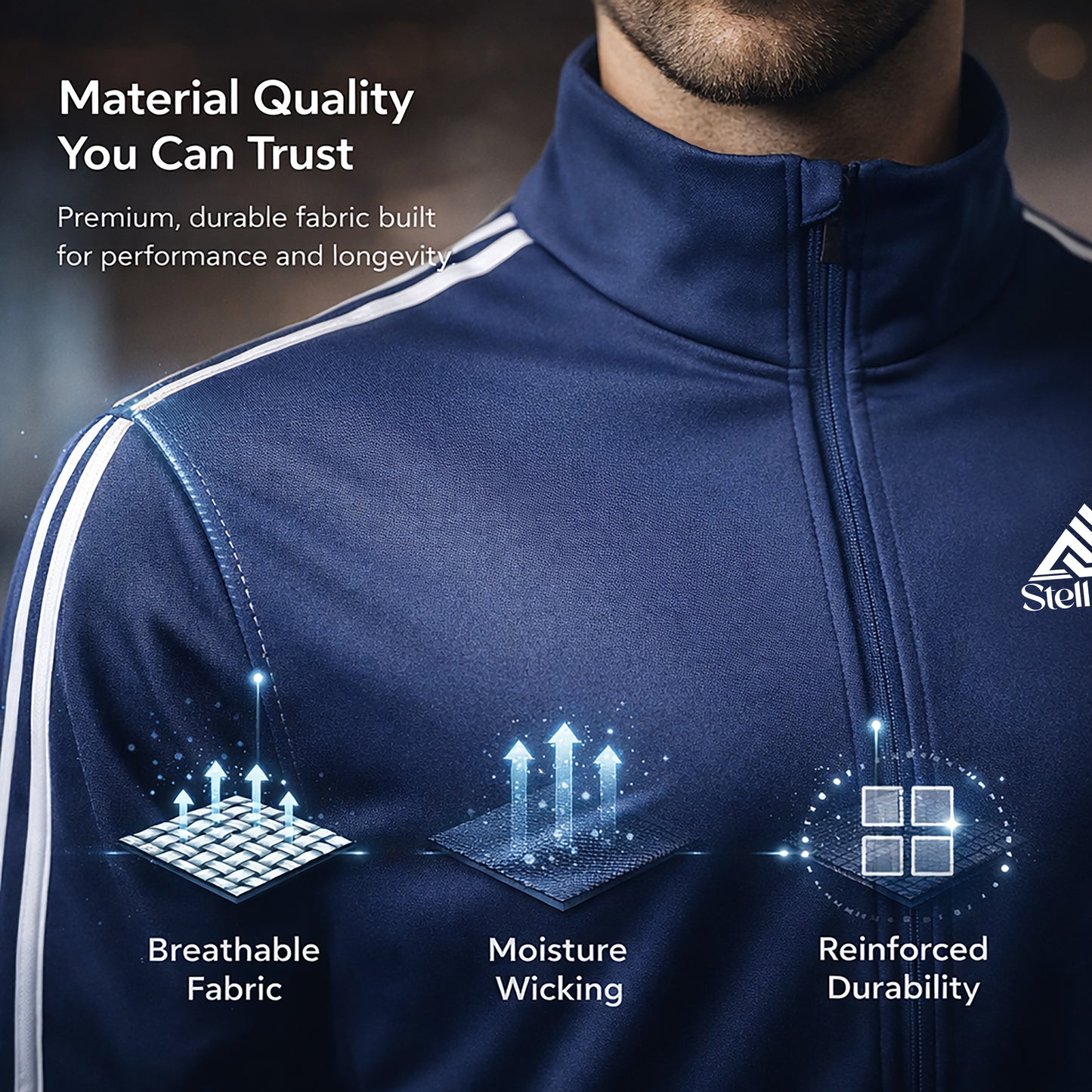 StellMan ApexFlow Men’s Track Suit – Athletic Performance Edition - Blue