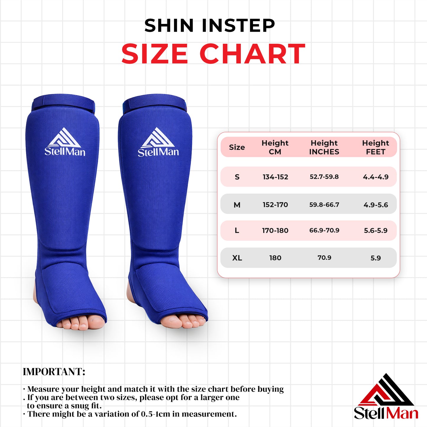StellMan BlueCore Shin & Instep Guards – Lightweight EVA Protection