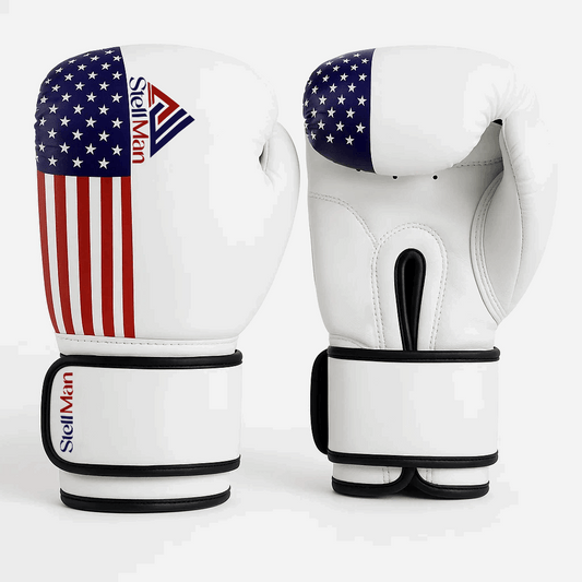 Stellman Gladiator 3.0 White Grappling Gloves-US Flag