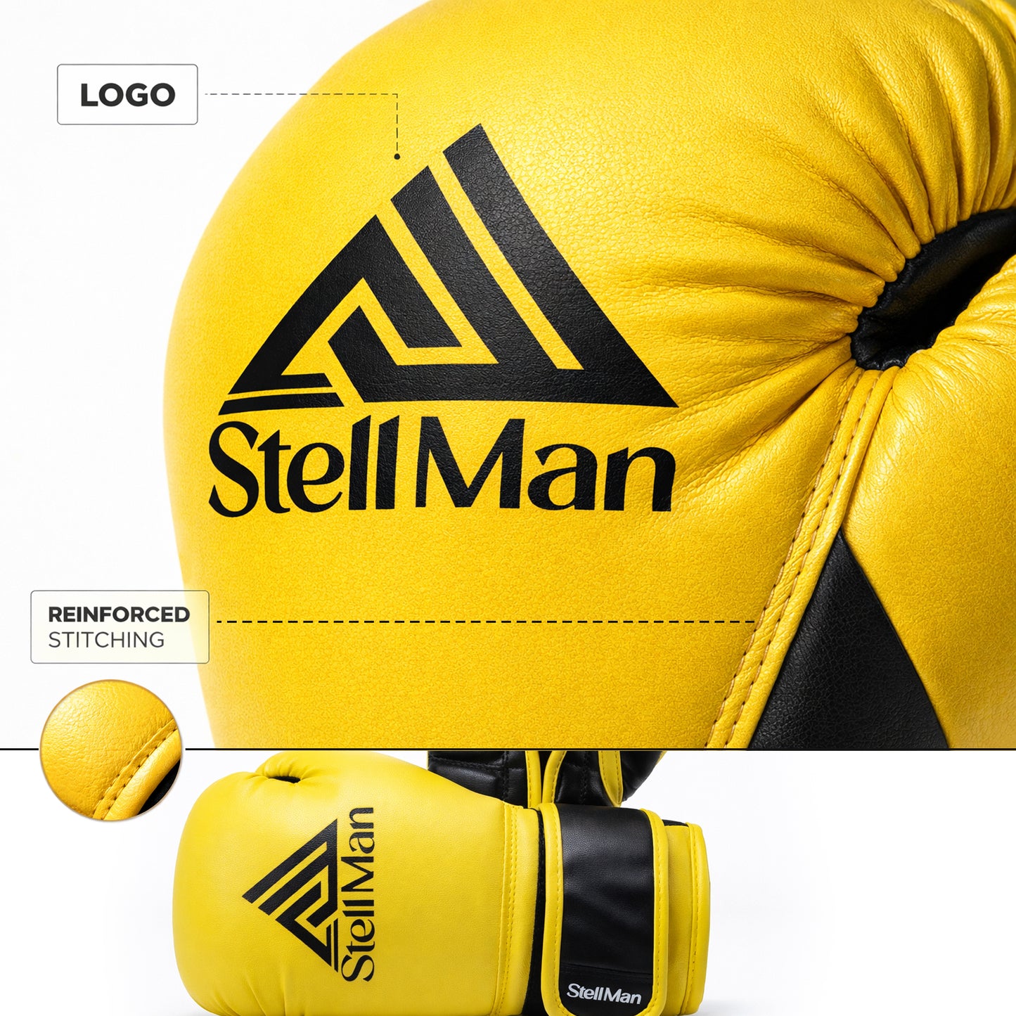 StellMan Junior Pro Boxing Gloves – Yellow Power Edition