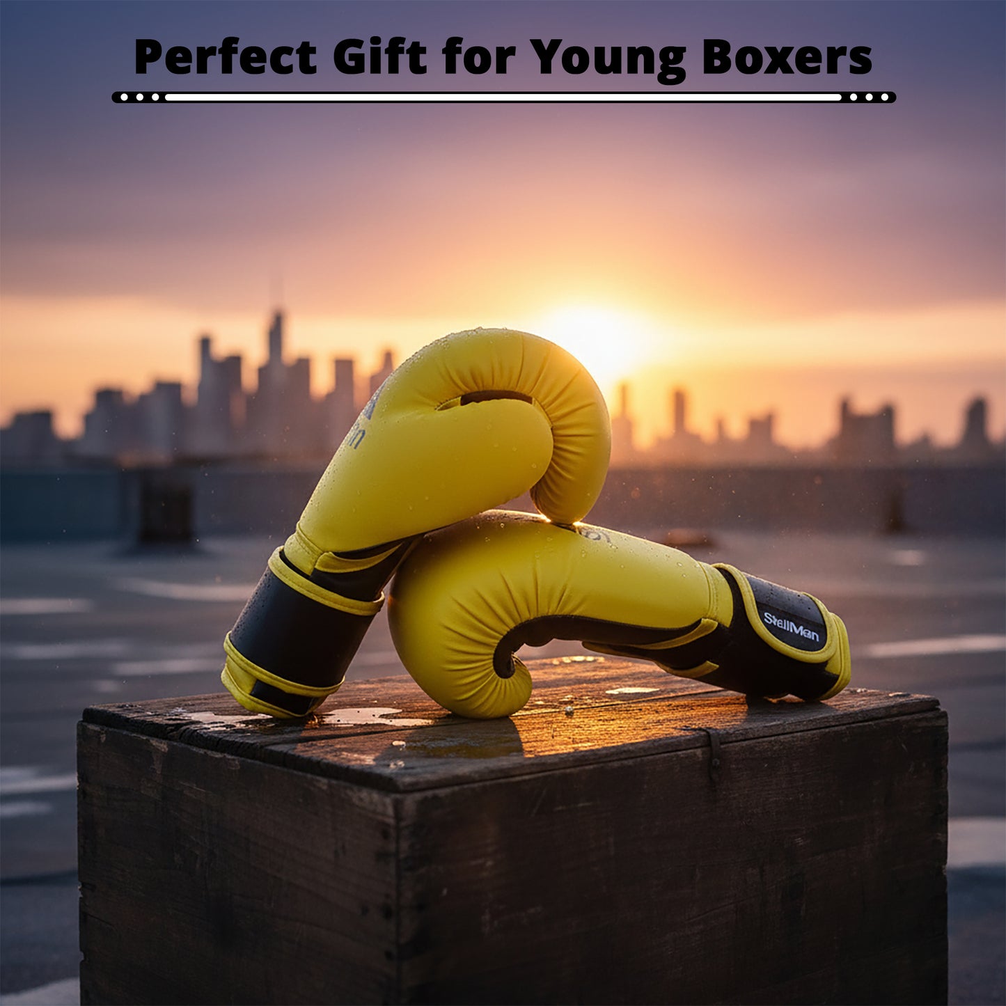 StellMan Junior Pro Boxing Gloves – Yellow Power Edition