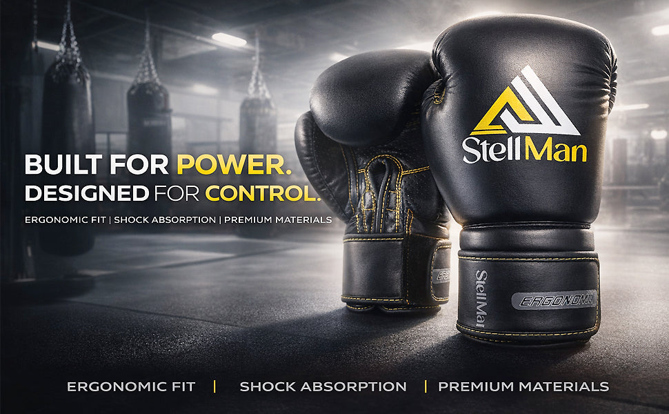 StellMan Forge Pro Boxing Gloves – Black Edition