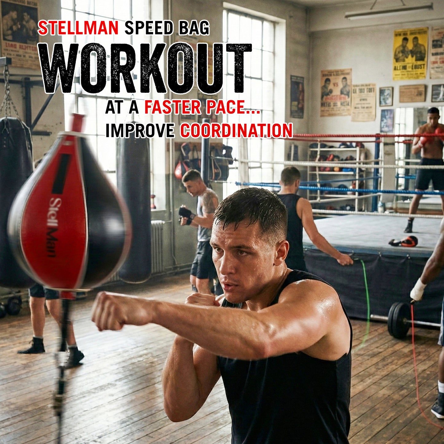 StellMan TempoStrike Boxing Speed Bag - Red Edition