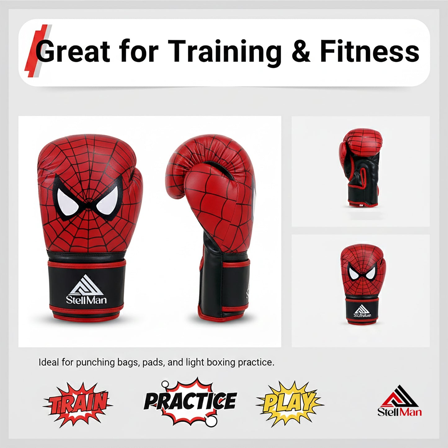 StellMan Spider Kids Boxing Gloves | Youth Training Gloves