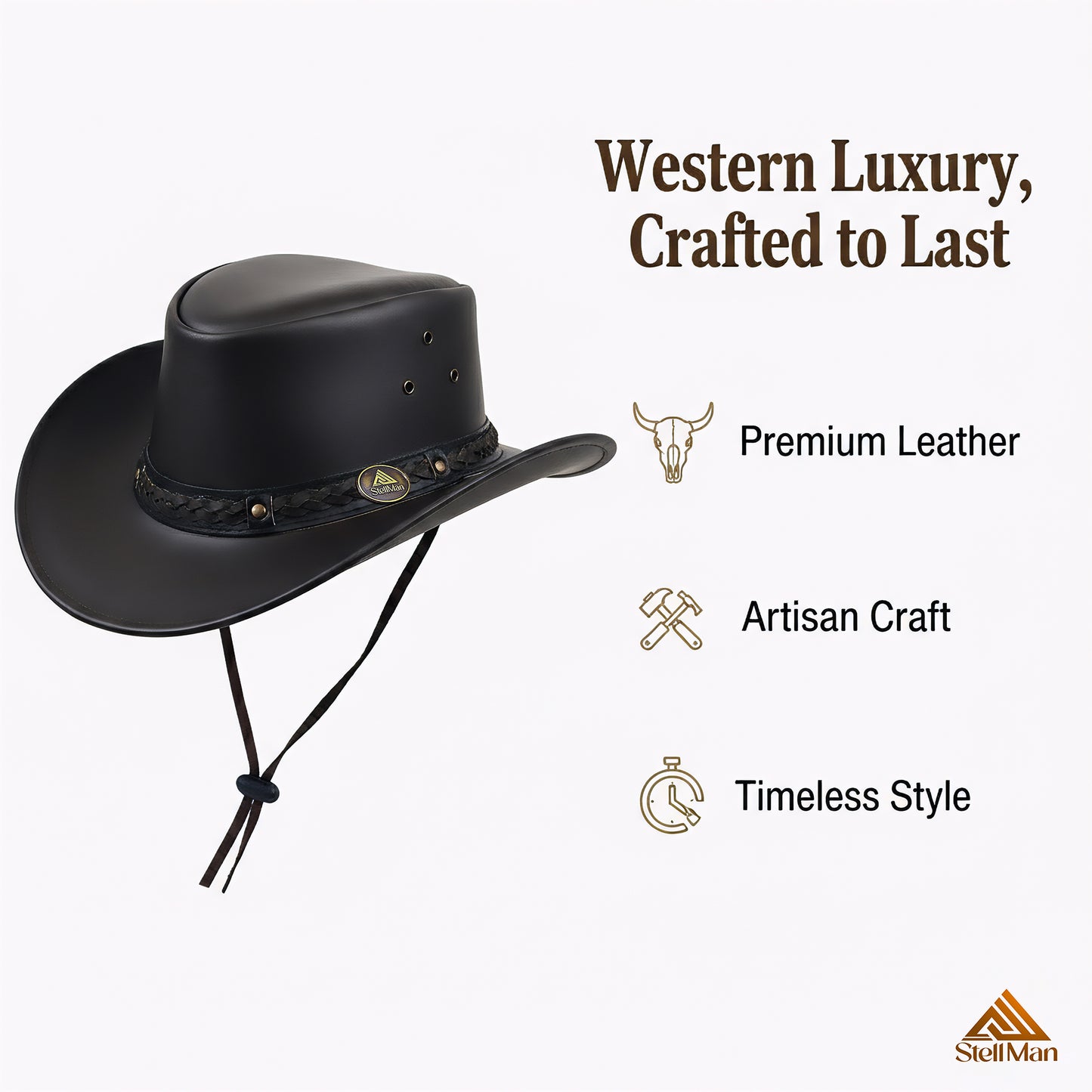 StellMan ShadowCrown Leather Hat