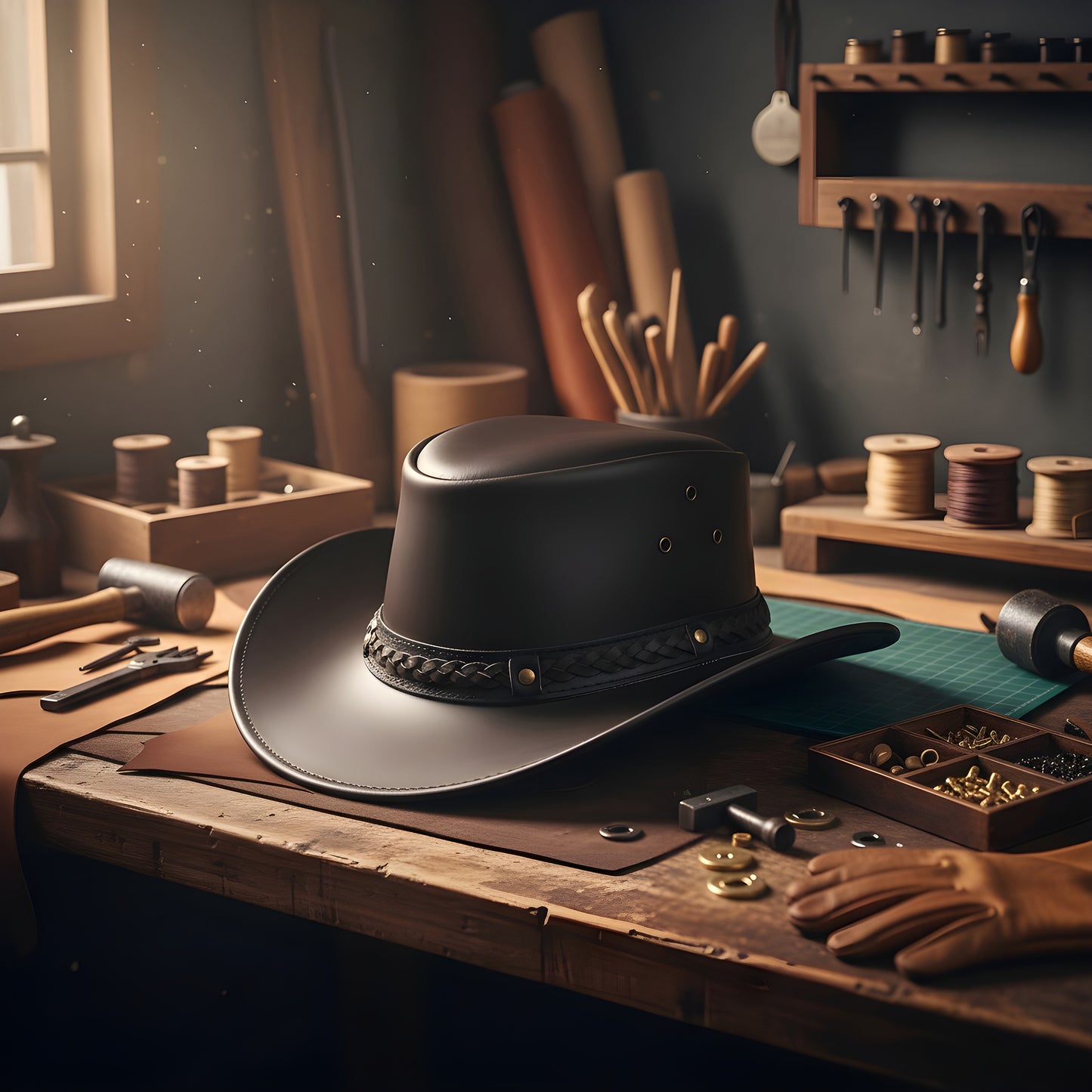 StellMan ShadowCrown Leather Hat