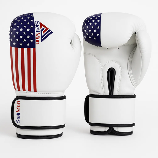 Stellman Gladiator 3.0 White Boxing Gloves-US Flag