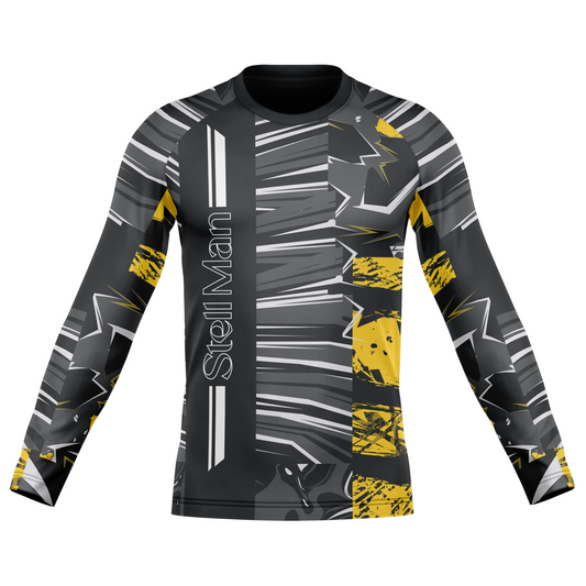 StellMan Volt Sublimated Rash Guard – Compression Shirt for BJJ/MMA