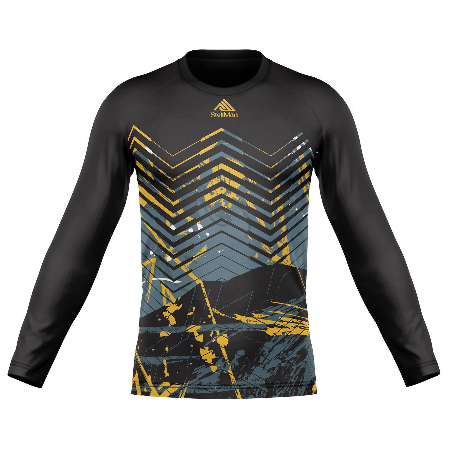 StellMan Vector Rash Guard – Geometric MMA Training Top
