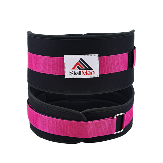 Stellman RecoilDefend Newprene Weight Lifting Belt - Black/Pink