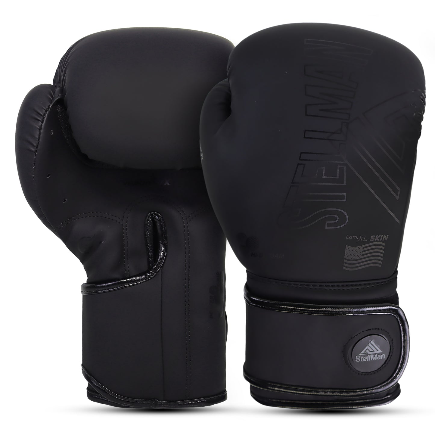 StellMan Shadow Pro Boxing Gloves – Matte Black Edition