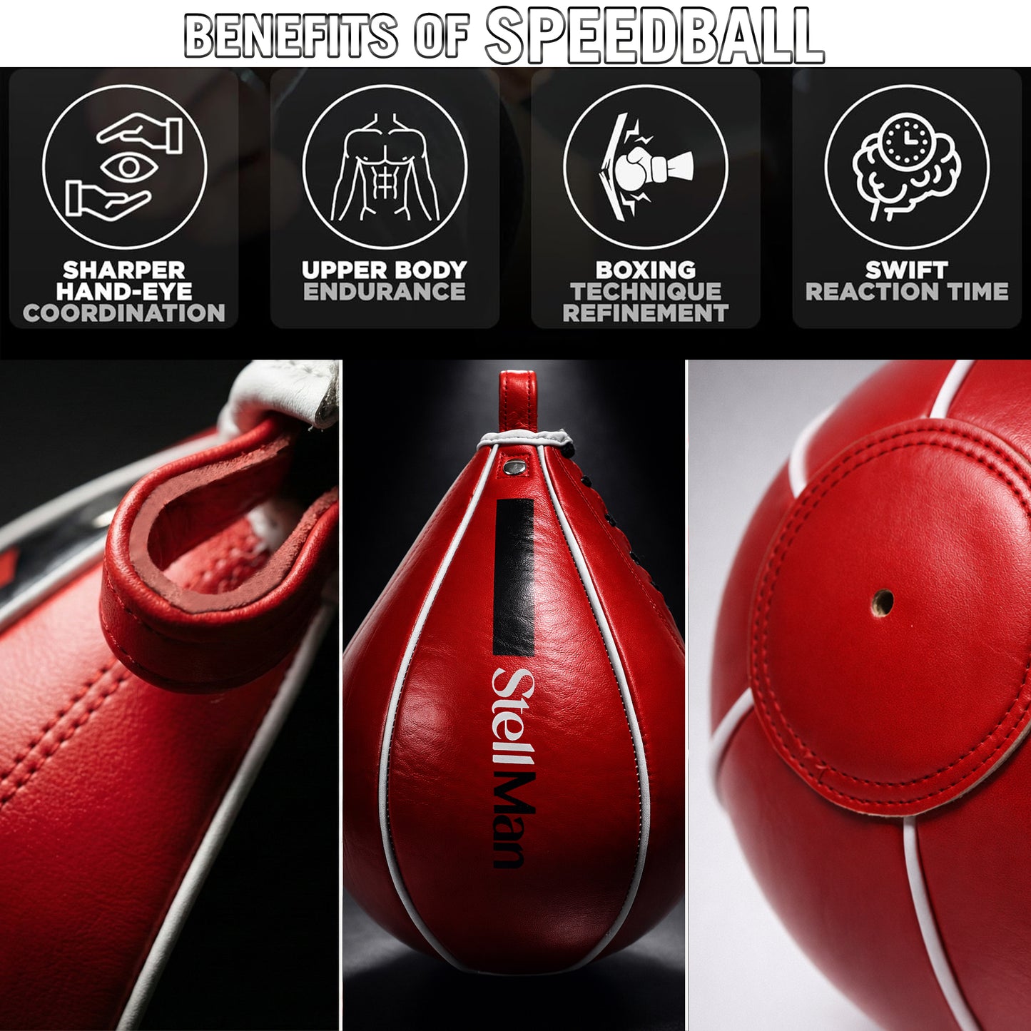 StellMan SwiftDrop Boxing Speed Ball - Classic Teardrop Design