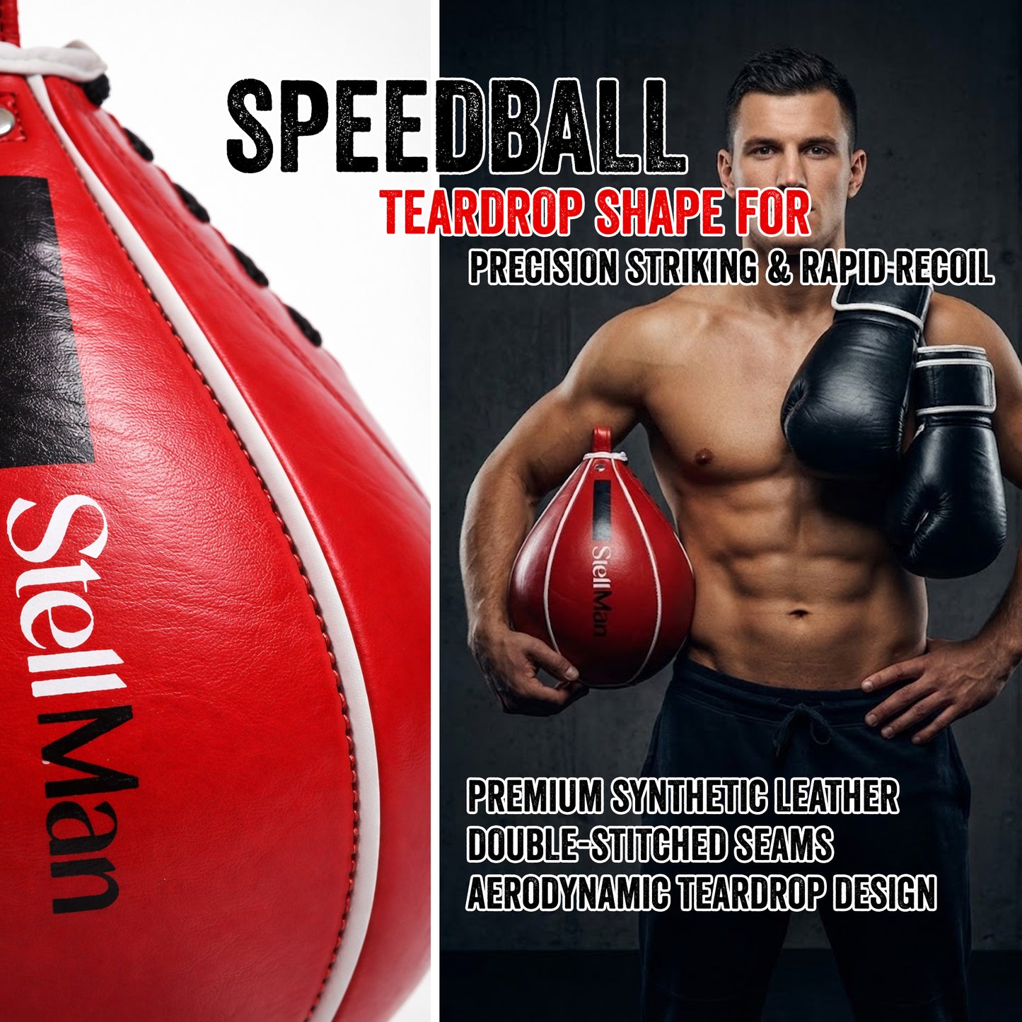 StellMan SwiftDrop Boxing Speed Ball - Classic Teardrop Design