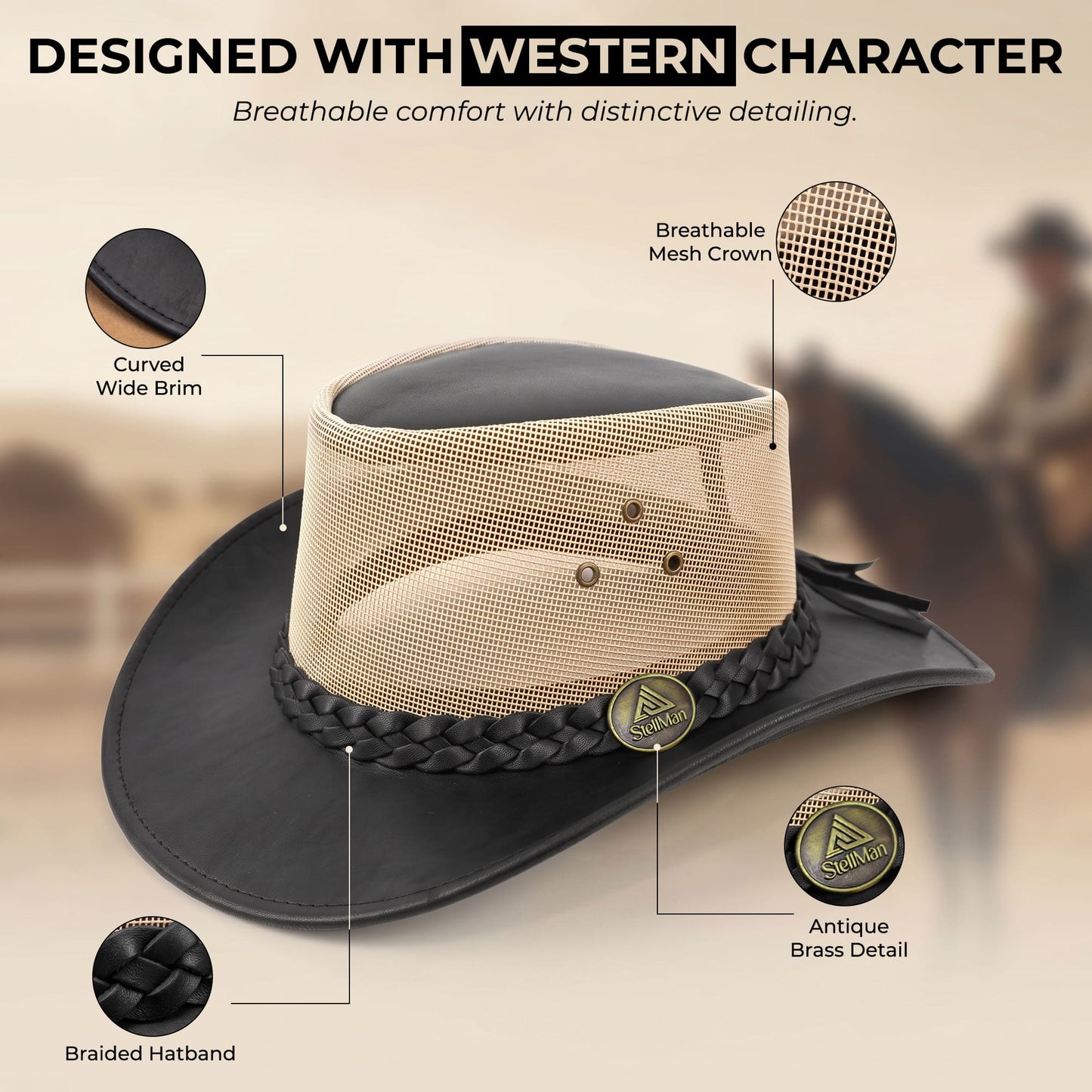 StellMan DustWeave Leather Hat