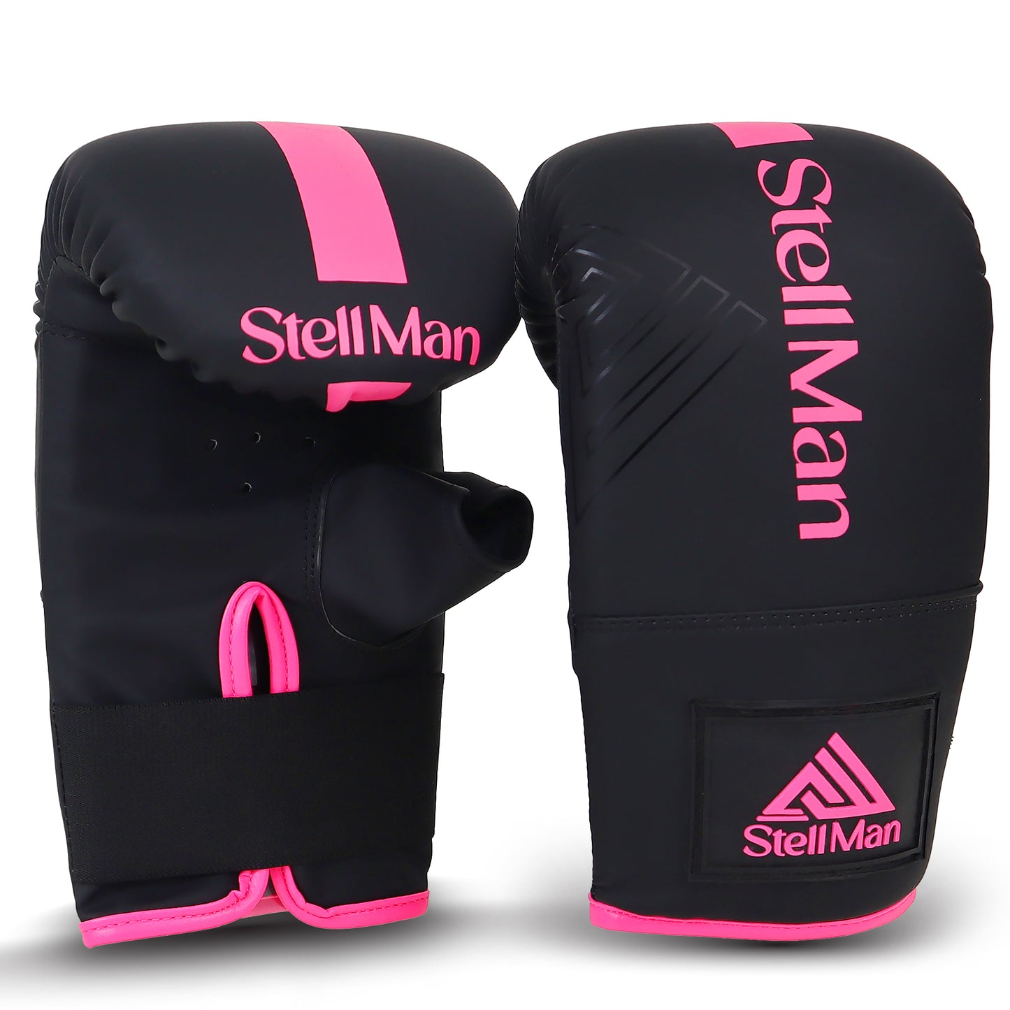 StellMan StrikePro Boxing Bag Mitts – Black / Pink