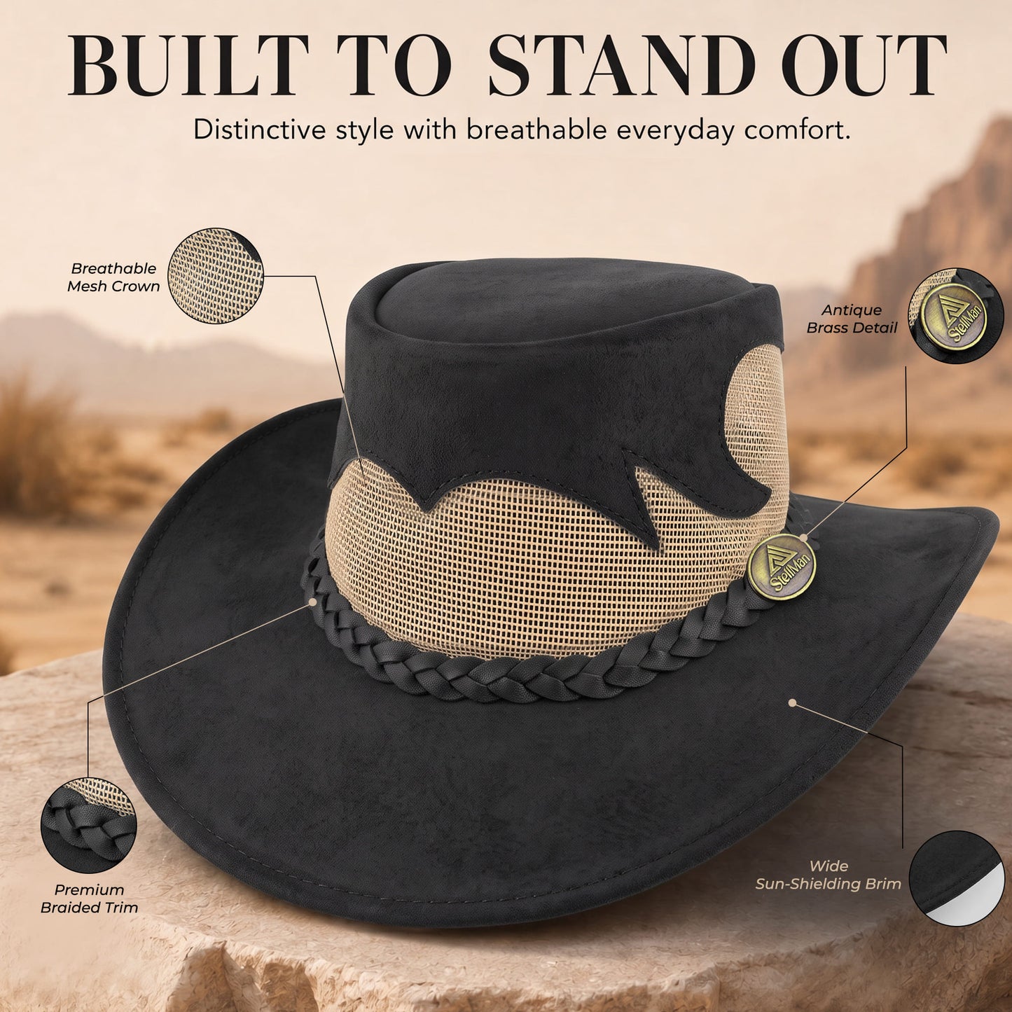 StellMan RavenEdge Leather Hat