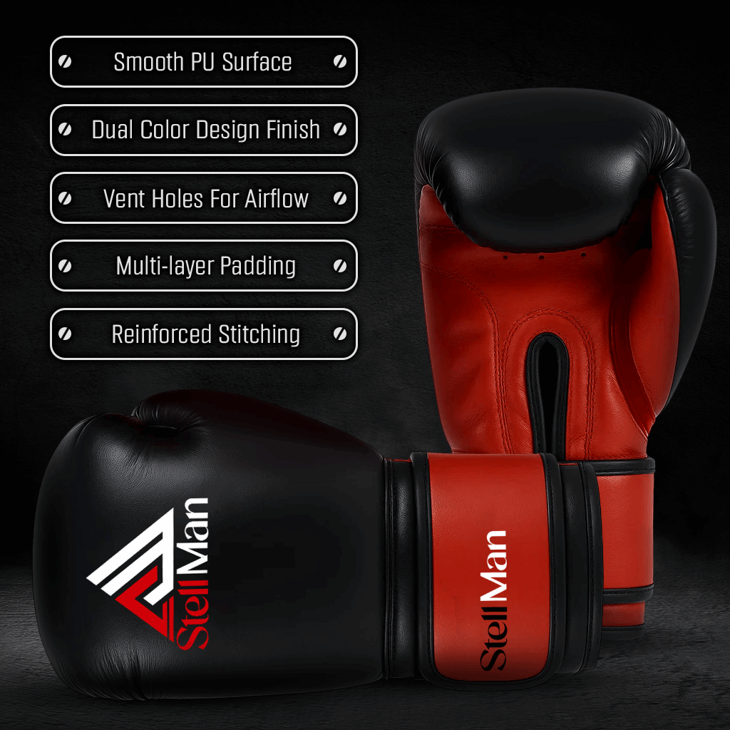 Stellman Mexican Grappling Gloves-Black/Red