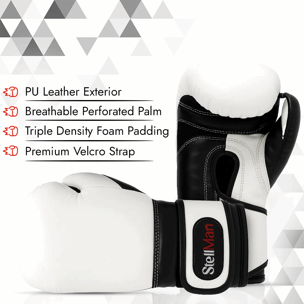 Stellman Knockout Kings Grappling Gloves-White/Black