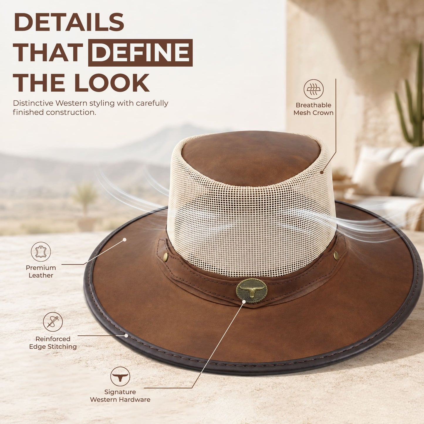 StellMan MesaBreeze Leather Hat