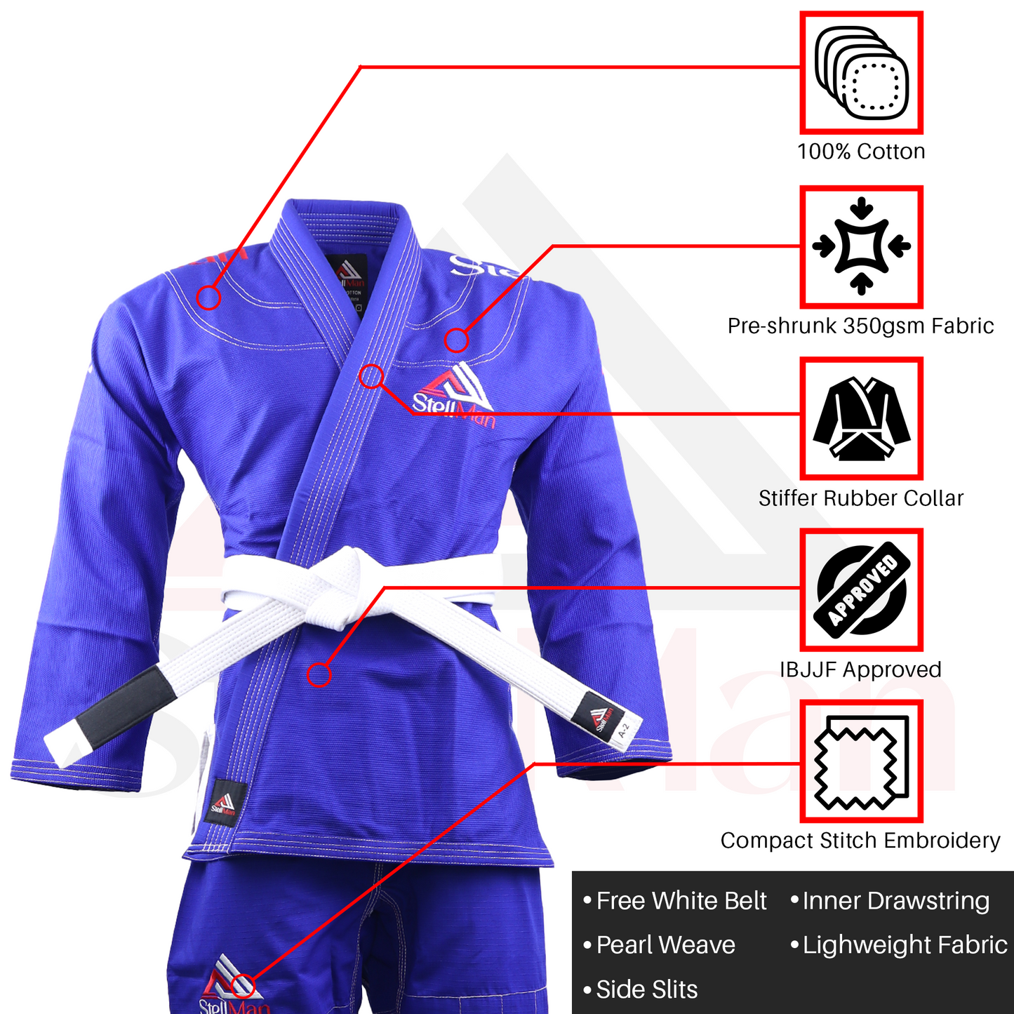 Stellman Core Blue Brazilian Jiu Jitsu Men's BJJ Gi