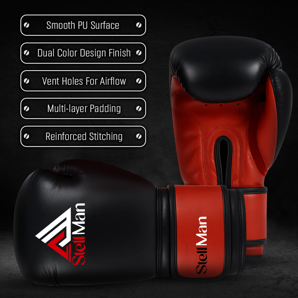 Stellman Mexican Grappling Gloves-Black/Red