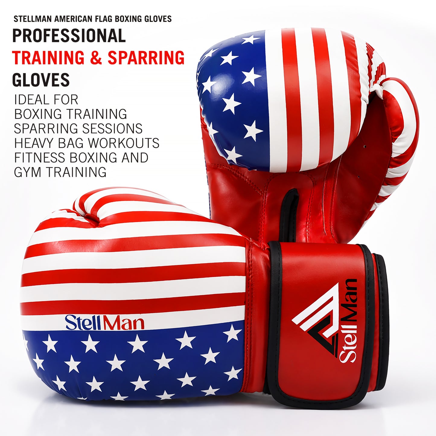StellMan LibertyStrike Pro Boxing Gloves – USA Flag