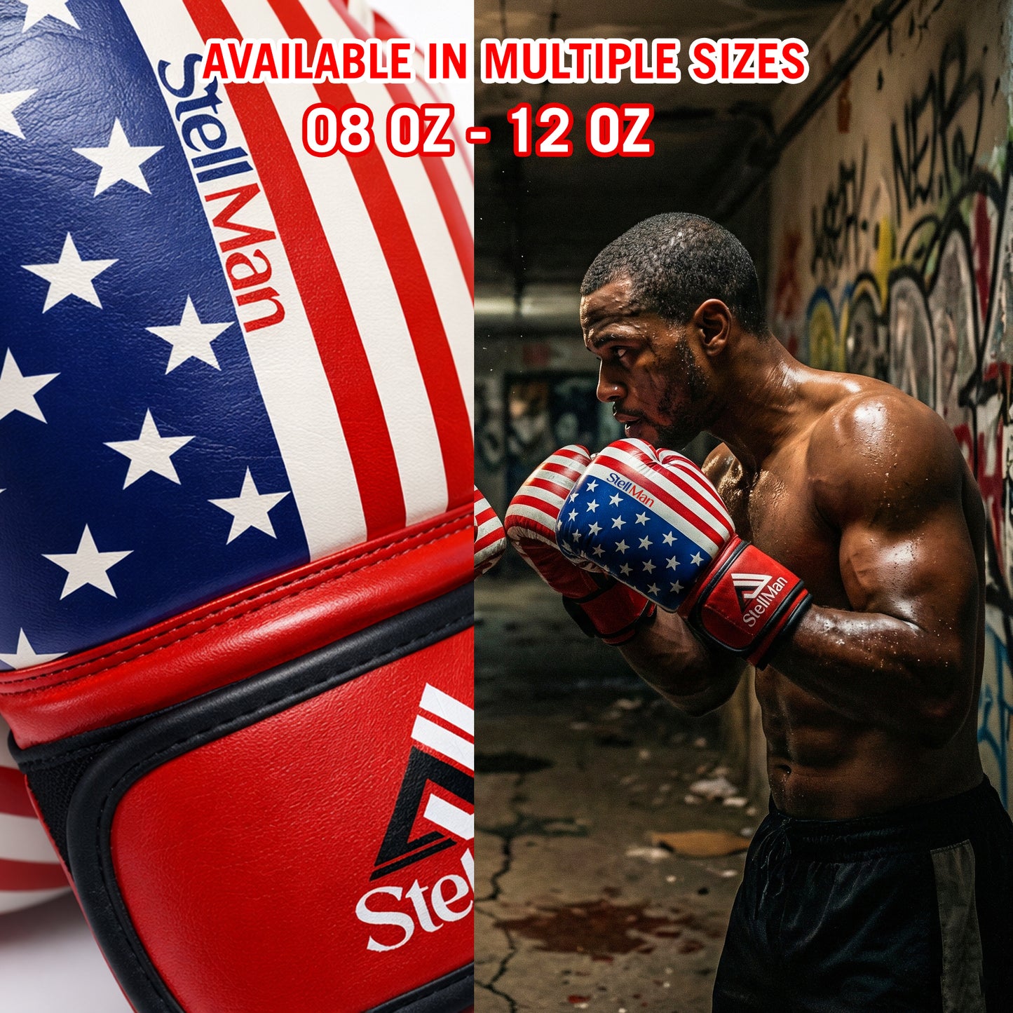 StellMan LibertyStrike Pro Boxing Gloves – USA Flag