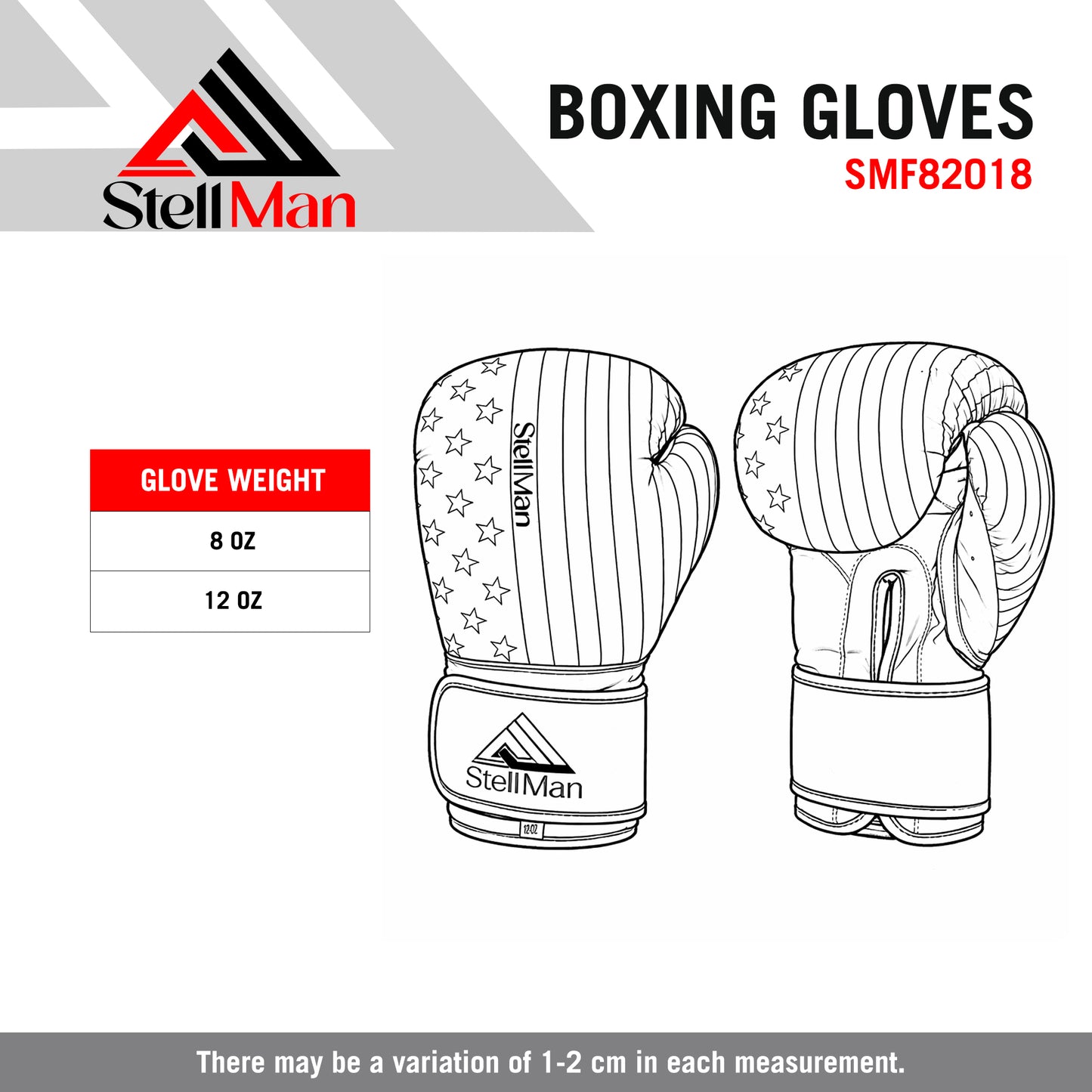 StellMan LibertyStrike Pro Boxing Gloves – USA Flag