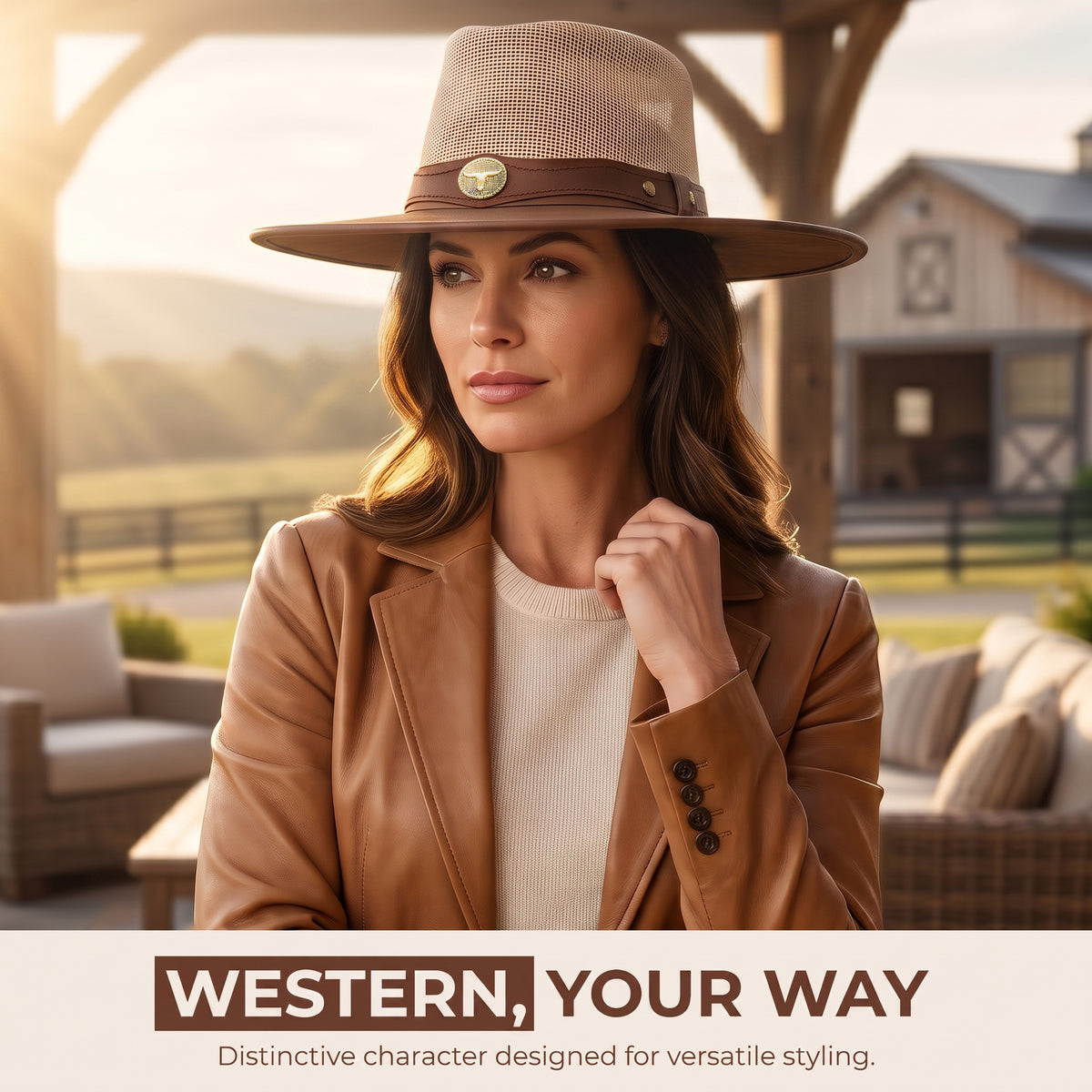 StellMan MesaBreeze Leather Cowboy Hat