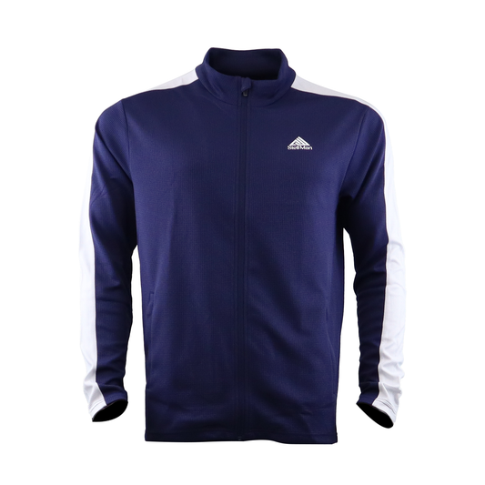 Men's Full Zip-Up Tracksuit Set - Navy Gym 2 Piece Outfit