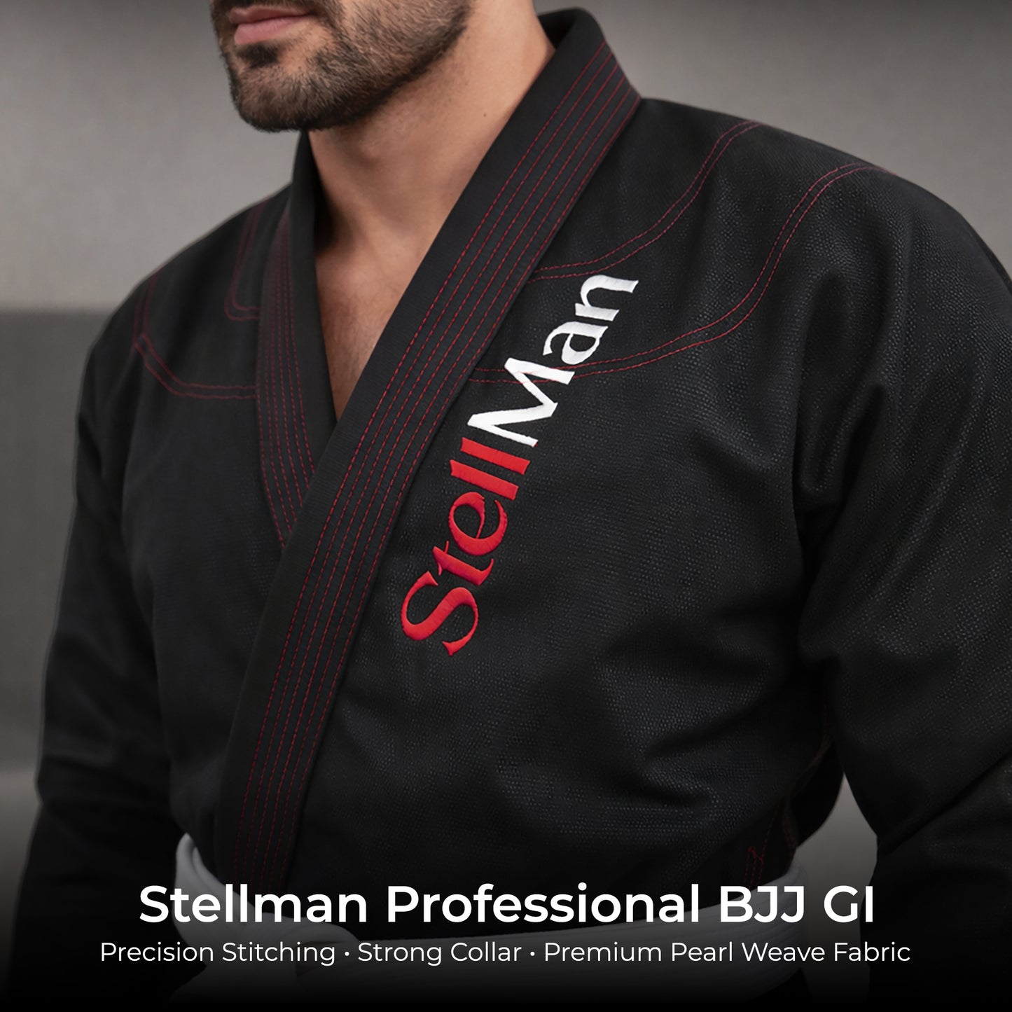 StellMan BJJ Gi for Men | Premium Brazilian Jiu-Jitsu Gi - Black