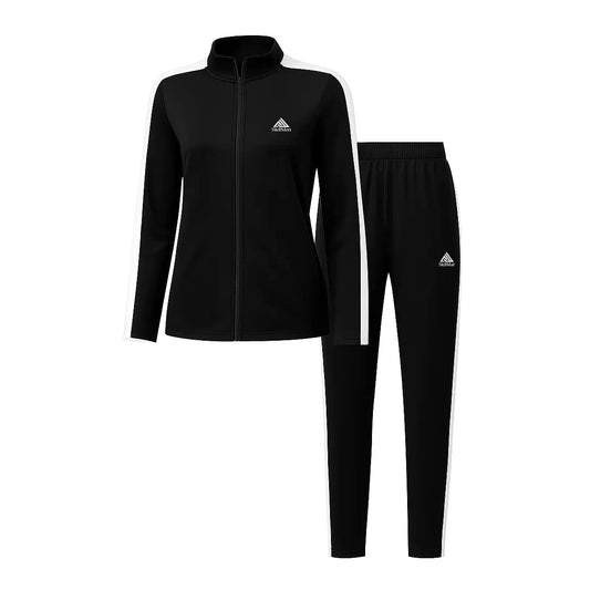 Women's Full Zip-Up Hoodie Tracksuit Set - Gym 2 Piece Outfit with Pockets