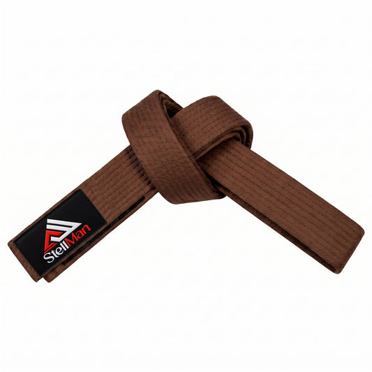 StellMan CombatTier Karate Belt – Adult Brown Rank