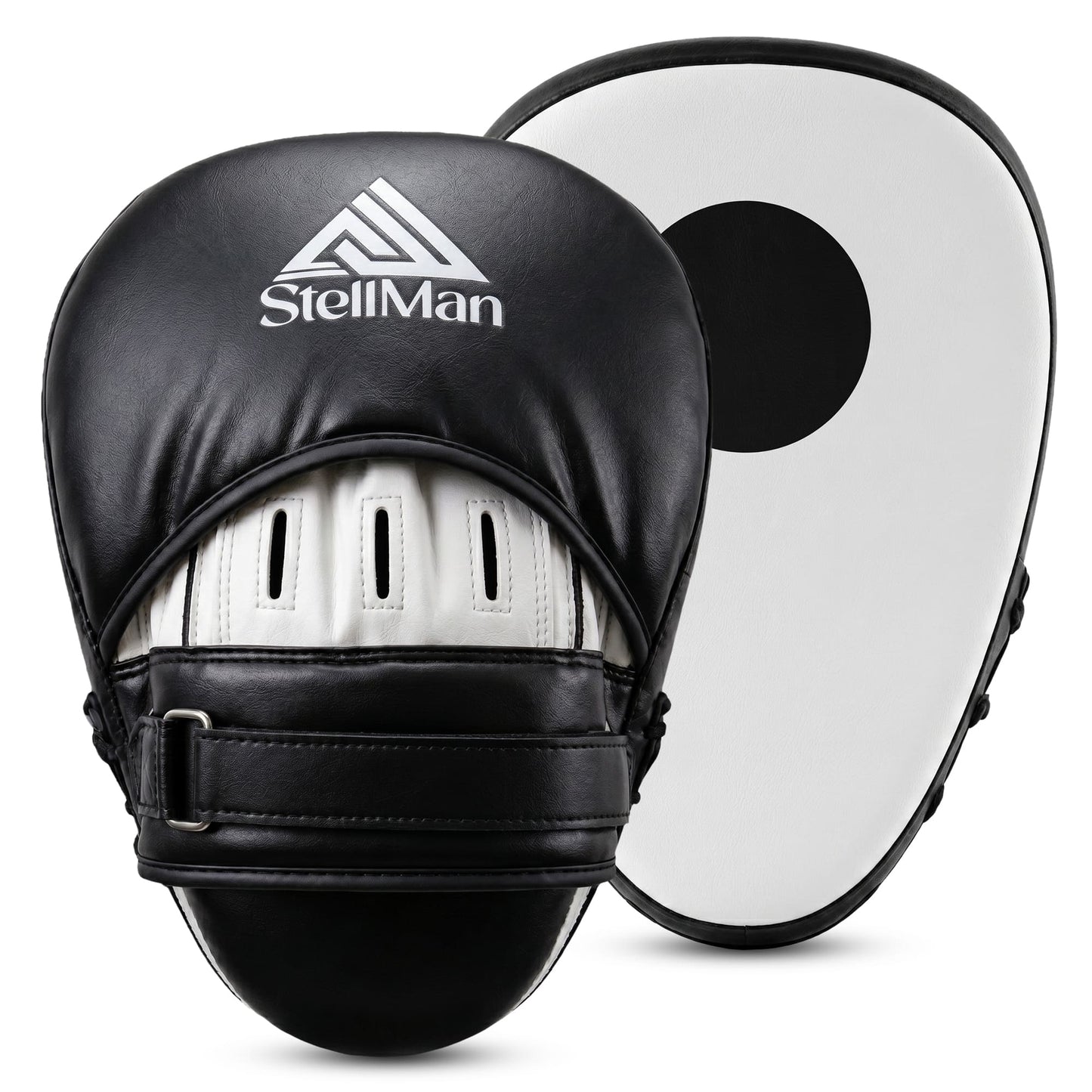 Stellman Target Champ Kids’ Focus Pads – Curved Black & White Punch Mitts