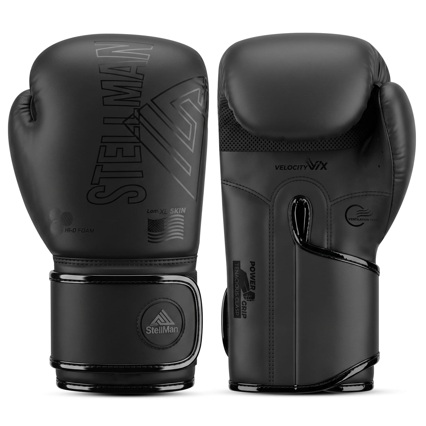 StellMan Shadow Pro Boxing Gloves – Matte Black Edition